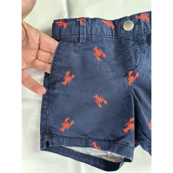 Old Navy Little Girl’s Shorts Size 5T Blue with Red Lobsters Adjustable Waist - Picture 3 of 9